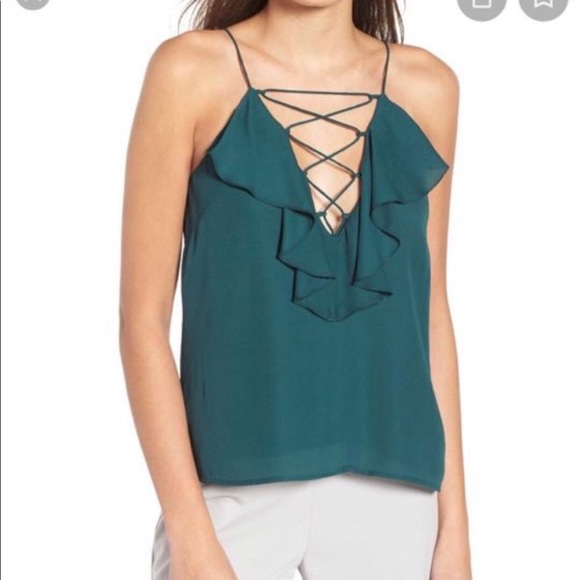 NWT Lace up Ruffle Cami - Picture 1 of 4
